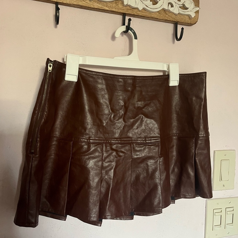 Fashion nova Brown Leather Skirt